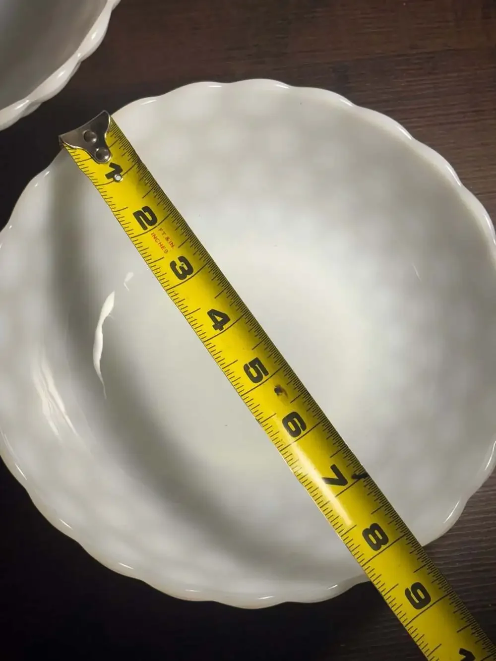 Vintage Anchor Hocking White Milk Glass Bubble Pattern Bowls, Set of 2